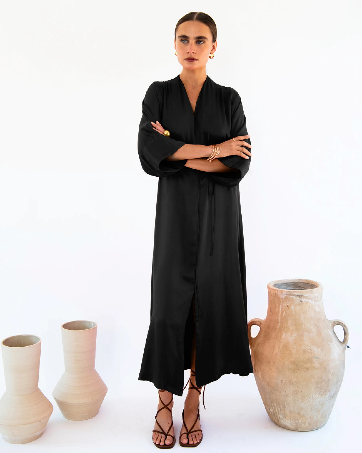 Neu Nomads Damen vegan Kleid Carmen Schwarz – Ansicht 2