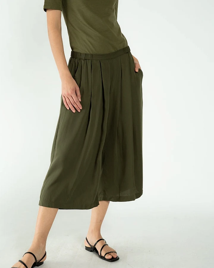 Neu Nomads Damen vegan Hose Cropped Palazzo Olive Night
