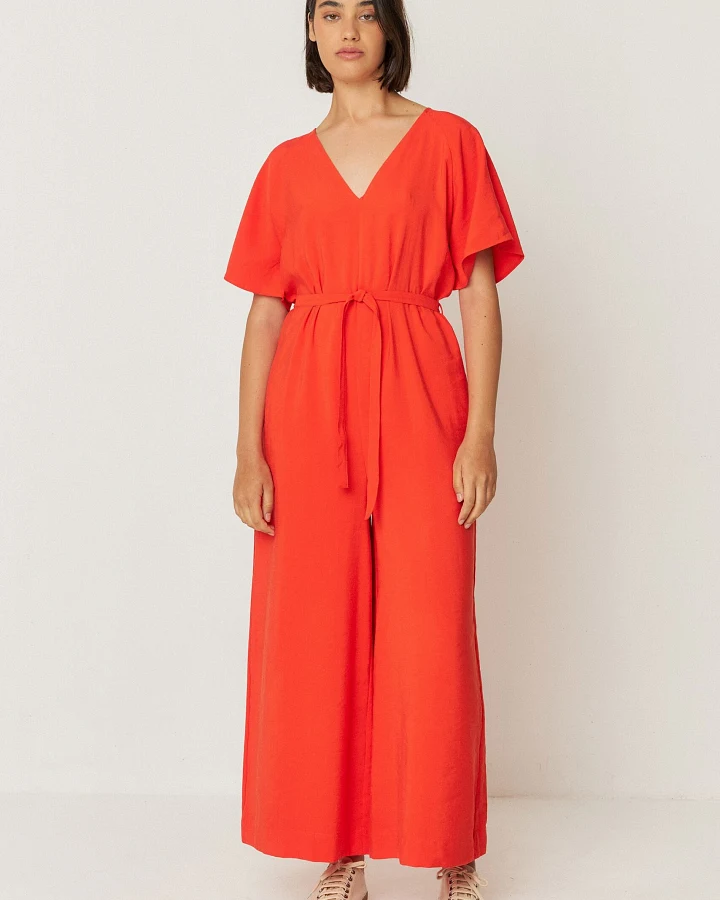 SKFK Damen vegan Jumpsuit Kaie Rot