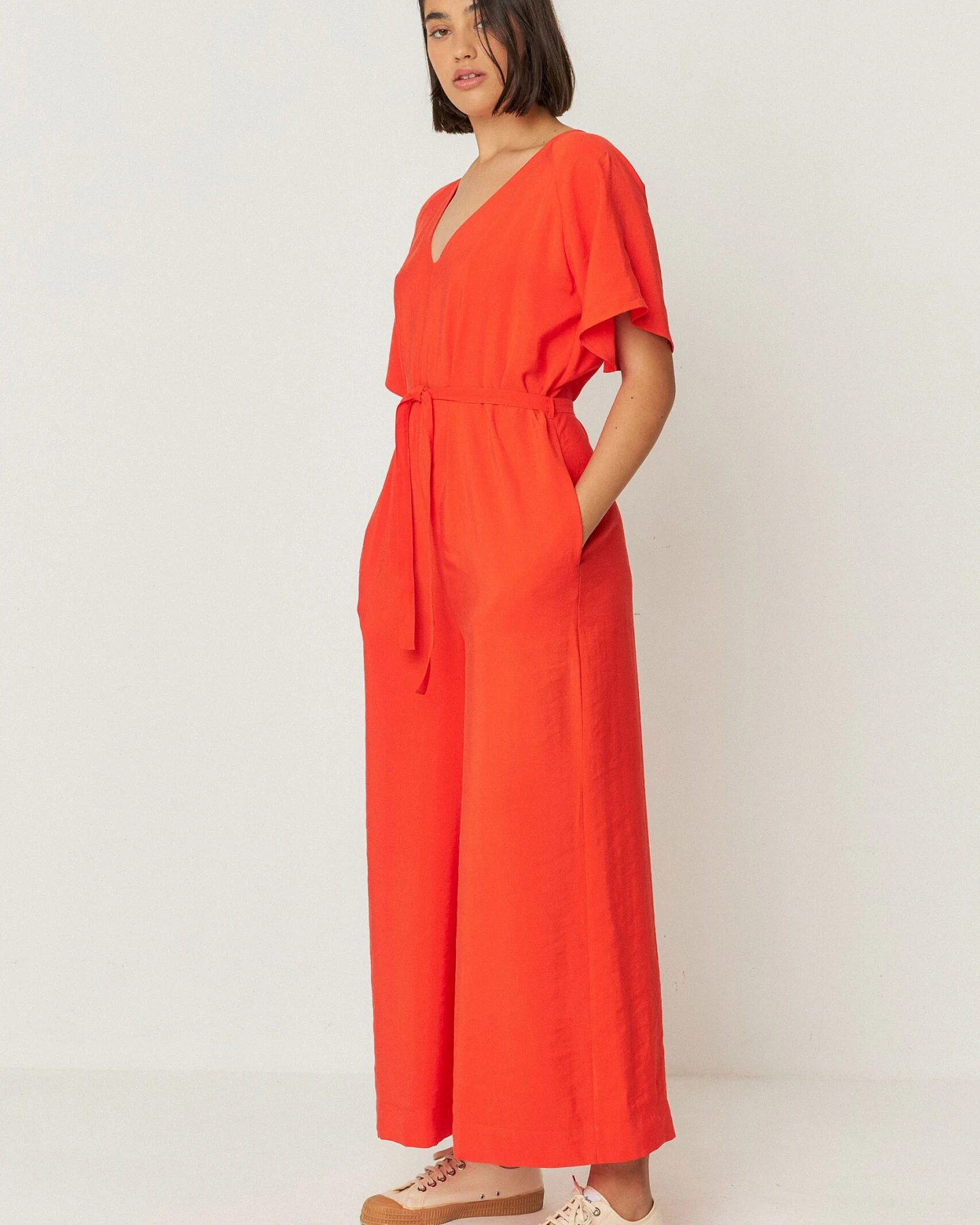 SKFK Damen vegan Jumpsuit Kaie Rot – Ansicht 2