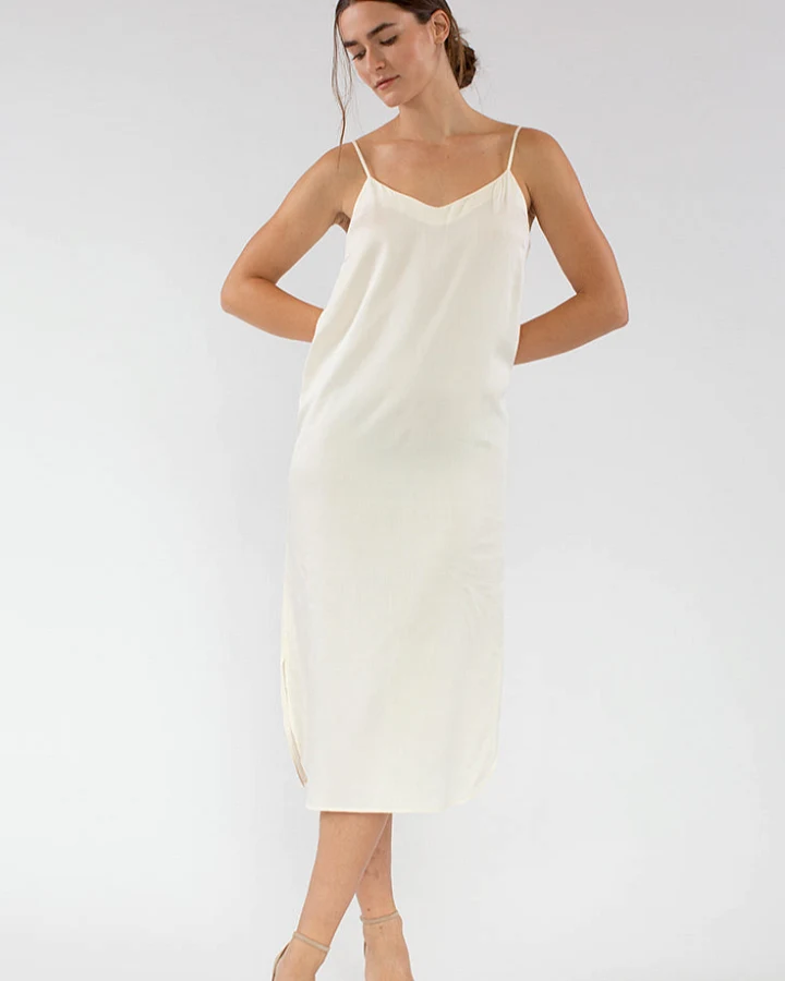 Neu Nomads Damen vegan Kleid Easy Slip Snow White