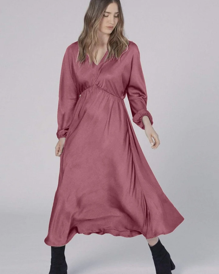 Neu Nomads Damen vegan Kleid Helena Pflaume