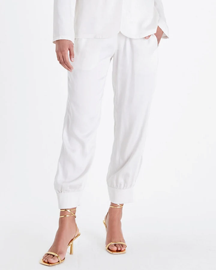 Neu Nomads Damen vegan Hose Allie Ankle Snow White