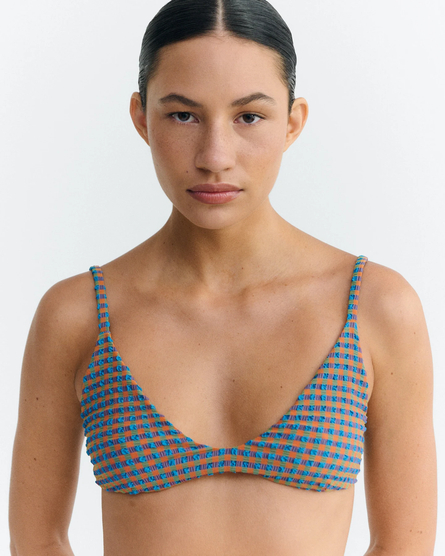 Thinking MU Damen vegan Bikinioberteil Positano Orange/ Blau – Ansicht 2