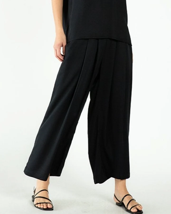 Neu Nomads Damen vegan Hose Cropped Palazzo Schwarz
