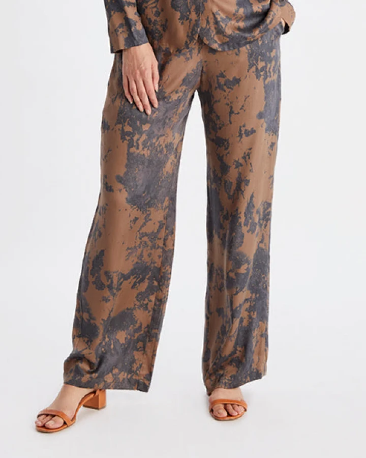 Neu Nomads Damen vegan Hose Carina Palazzo Chelsea Braun/ Schwarz