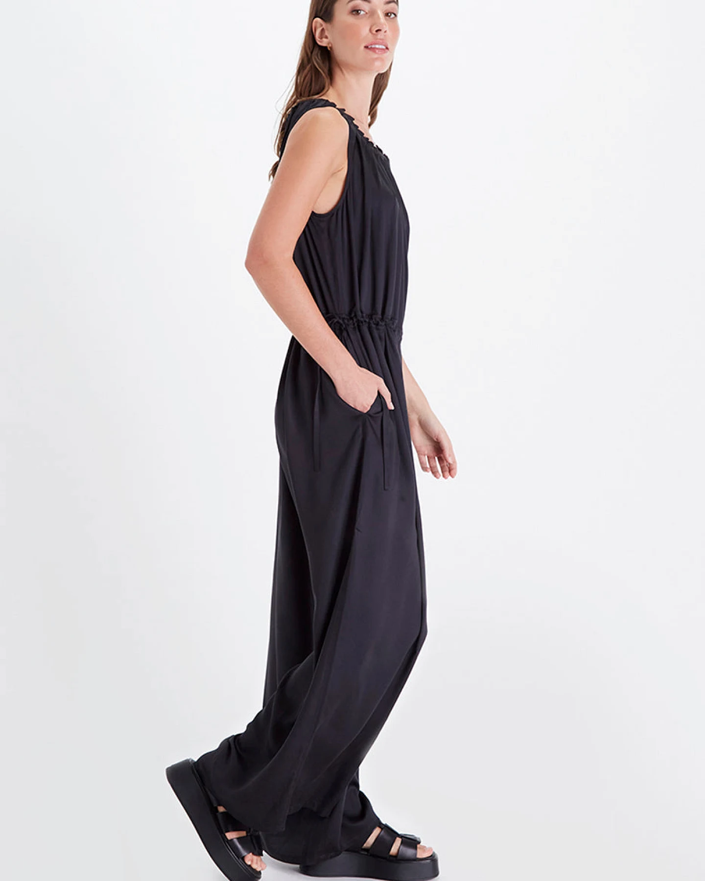 Neu Nomads Damen vegan Jumpsuit Sia Schwarz – Ansicht 2