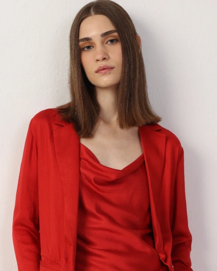 Neu Nomads Damen vegan Top Camisole Cowl Neck Rot