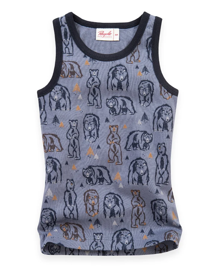 People Wear Organic - Unterhemd "Grizzly" rauchblau