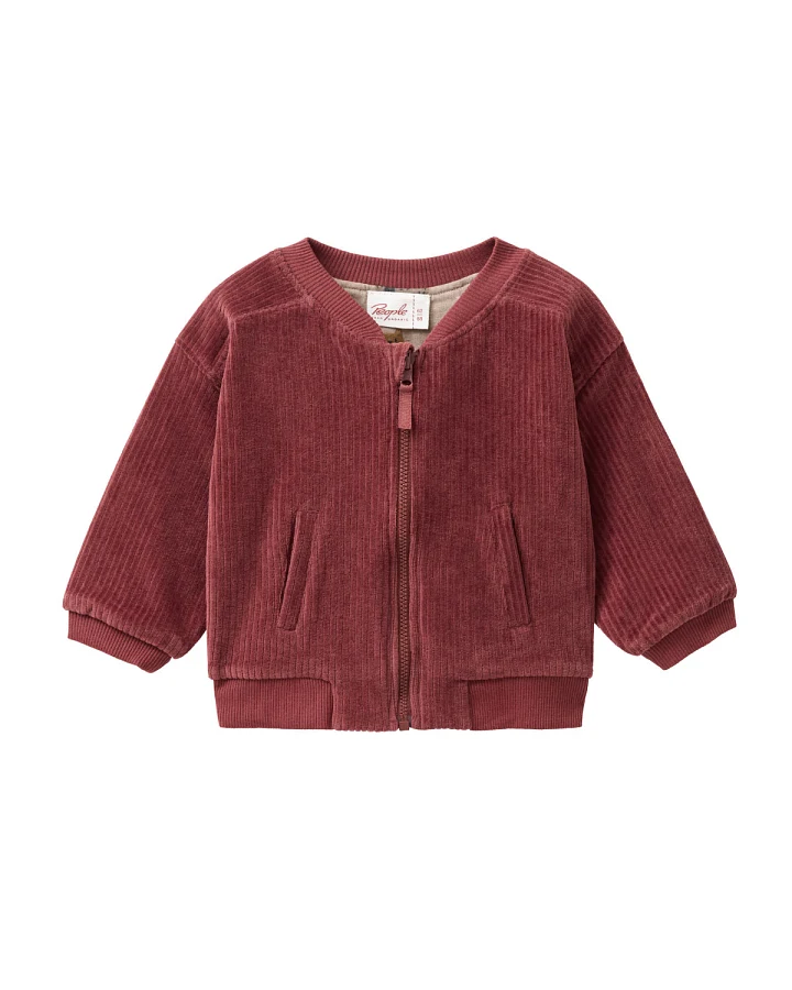 People Wear Organic - Wende-Sweatjacke "Ripp" bordeaux