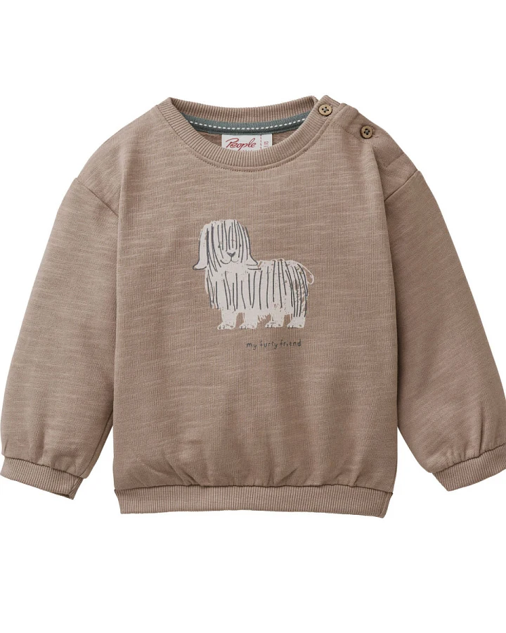 People Wear Organic - Sweat-Pullover "Zottelhund" tabak
