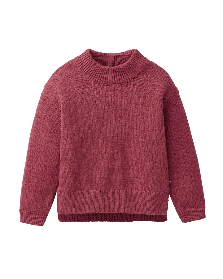People Wear Organic - Strick-Pullover mit Stehkragen bordeaux
