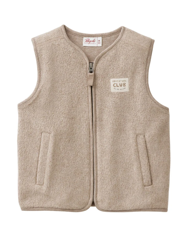 People Wear Organic - Fleece-Weste dunkelsand mélange