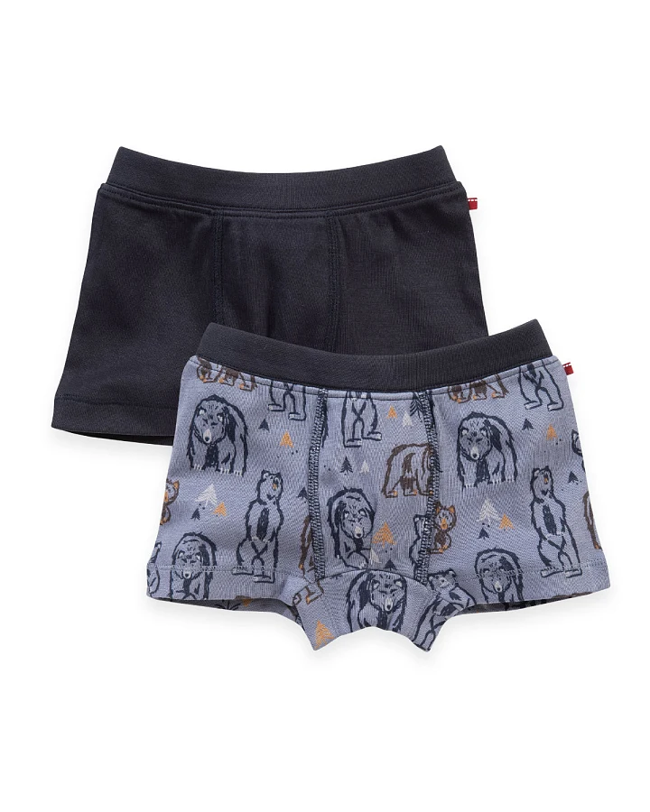 People Wear Organic - Boxershorts 2er Pack "Grizzly" blau