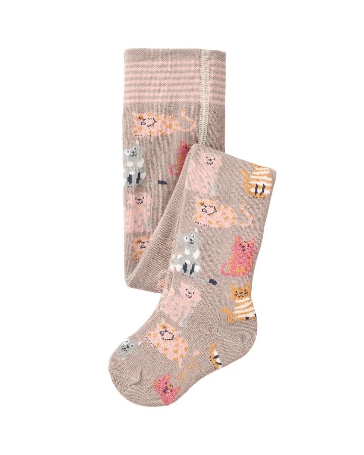 People Wear Organic - Strumpfhose "Katze" taupe