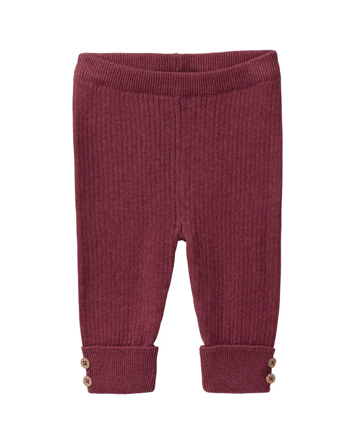 People Wear Organic - Strick-Hose bordeaux mélange