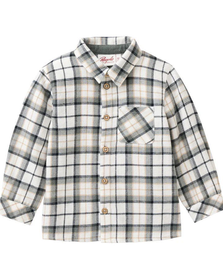 People Wear Organic - Flanell-Hemd natur kariert
