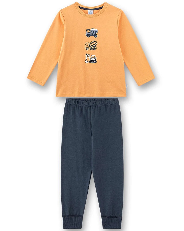 Sanetta - Schlafanzug "Baustelle" orange-blau