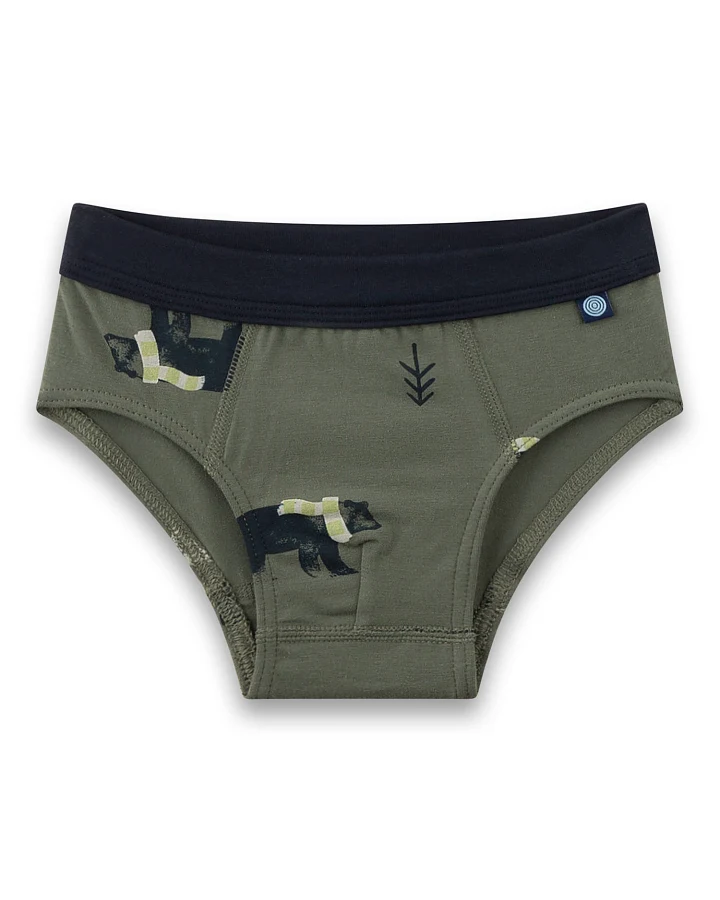 Sanetta - Jungen-Slip "Bär" olive