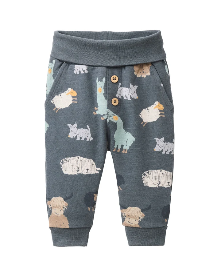People Wear Organic - Sweat-Bundhose "Fellfreunde" schieferblau