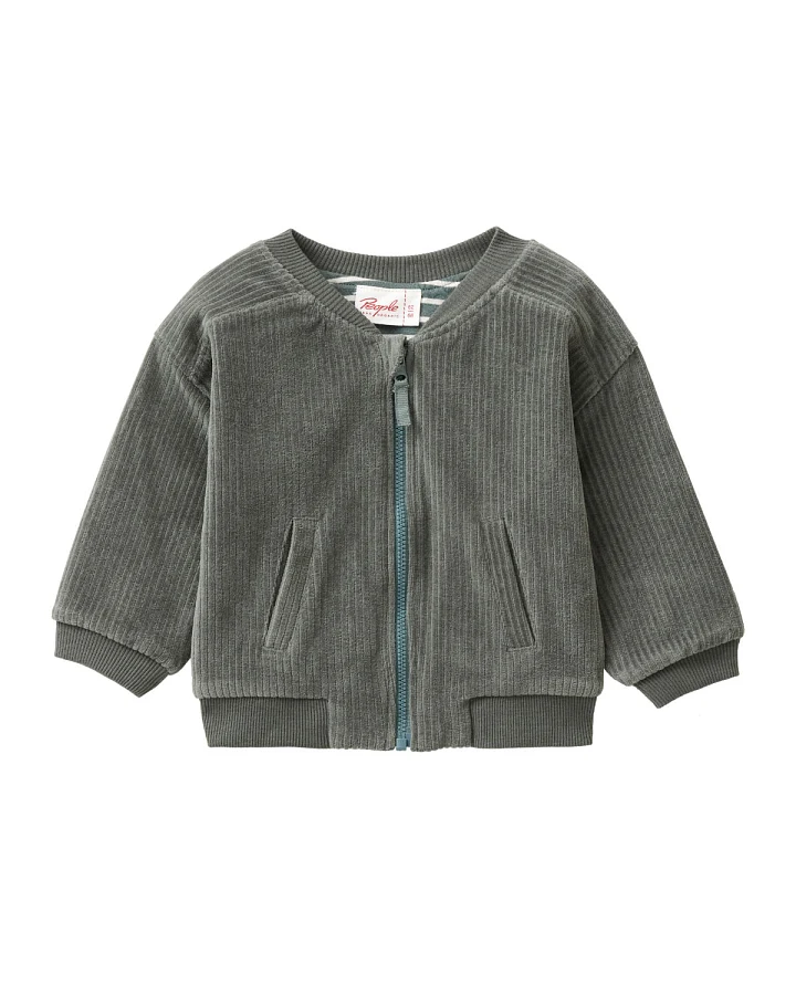 People Wear Organic - Wende-Sweatjacke "Ripp" eukalyptus