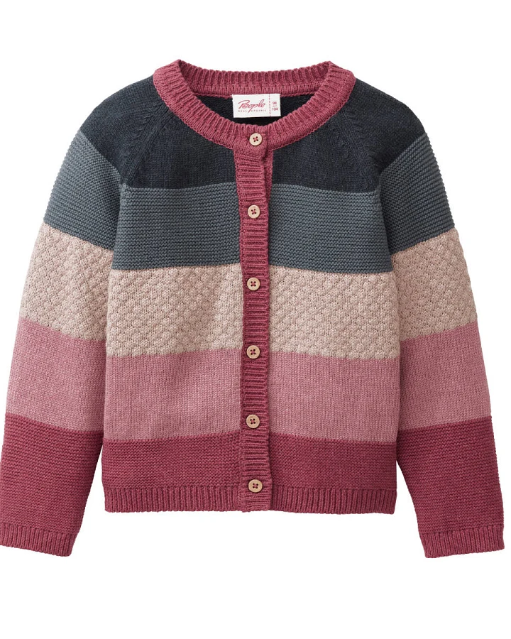 People Wear Organic - Strick-Jacke bunt geringelt