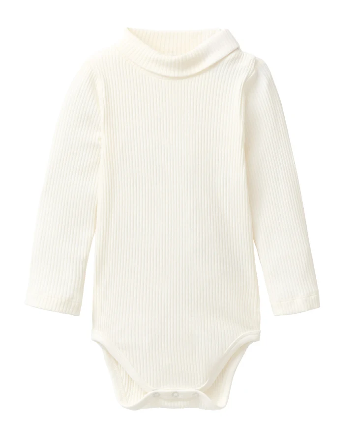 People Wear Organic - Langarmbody mit Rollkragen weiß
