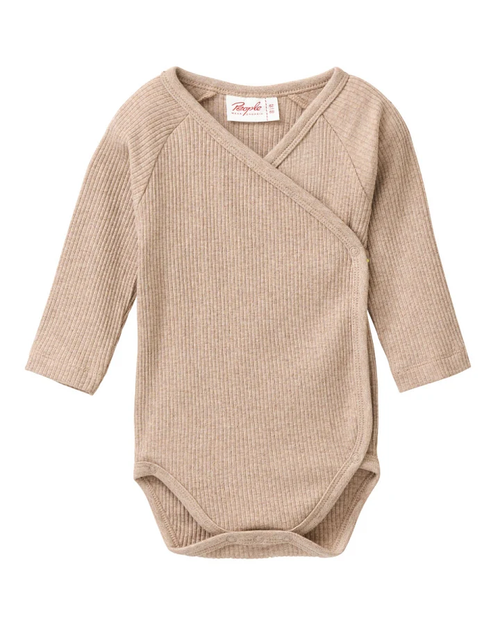 People Wear Organic - Ripp-Wickelbody dunkelsand mélange