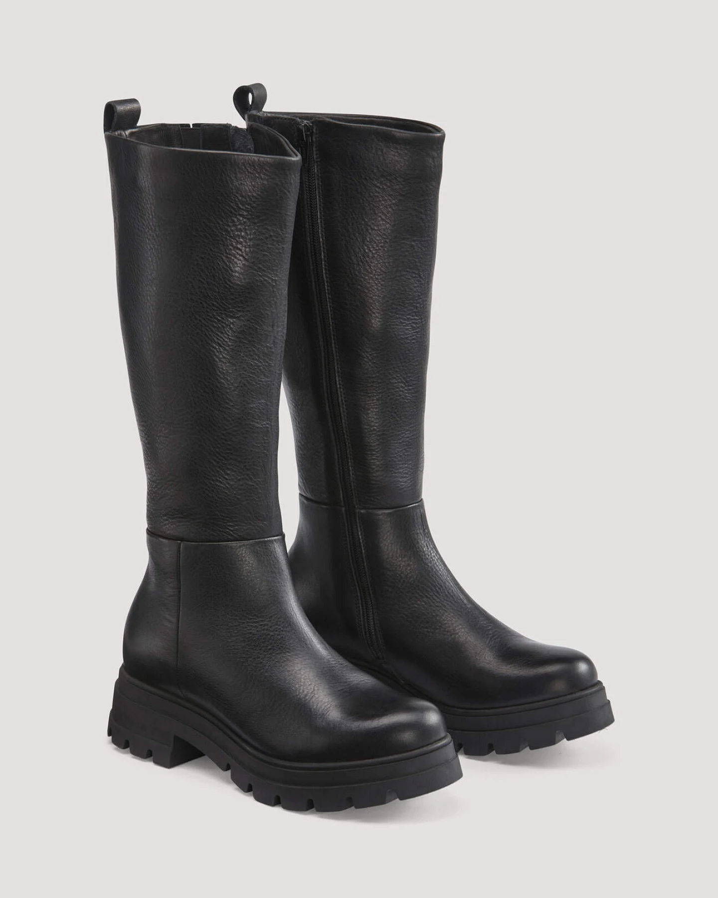 hessnatur Damen Langschaft-Stiefel aus chromfrei gegerbtem Leder - schwarz - Größe 40 – Ansicht 4