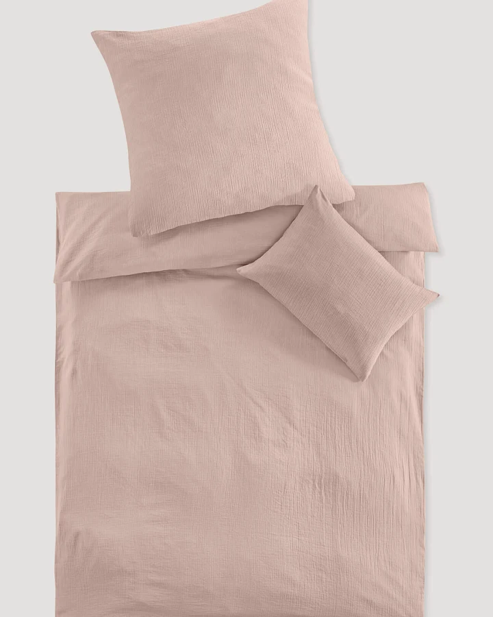 hessnatur Baby Musselin Bettwäsche aus Bio-Baumwolle - rosa - Größe 100x135 / 40x60 cm