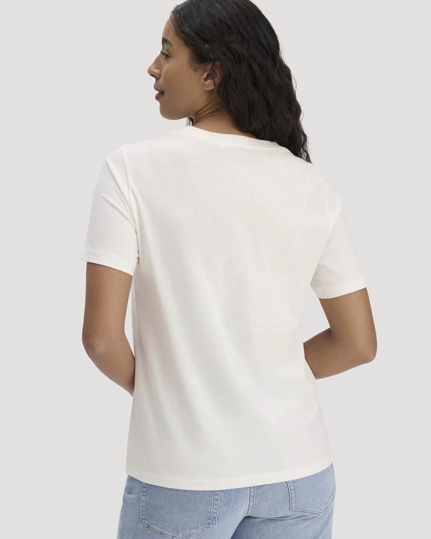 hessnatur Damen Print T-Shirt Relaxed aus Bio-Baumwolle - weiß - Größe 34 – Ansicht 3