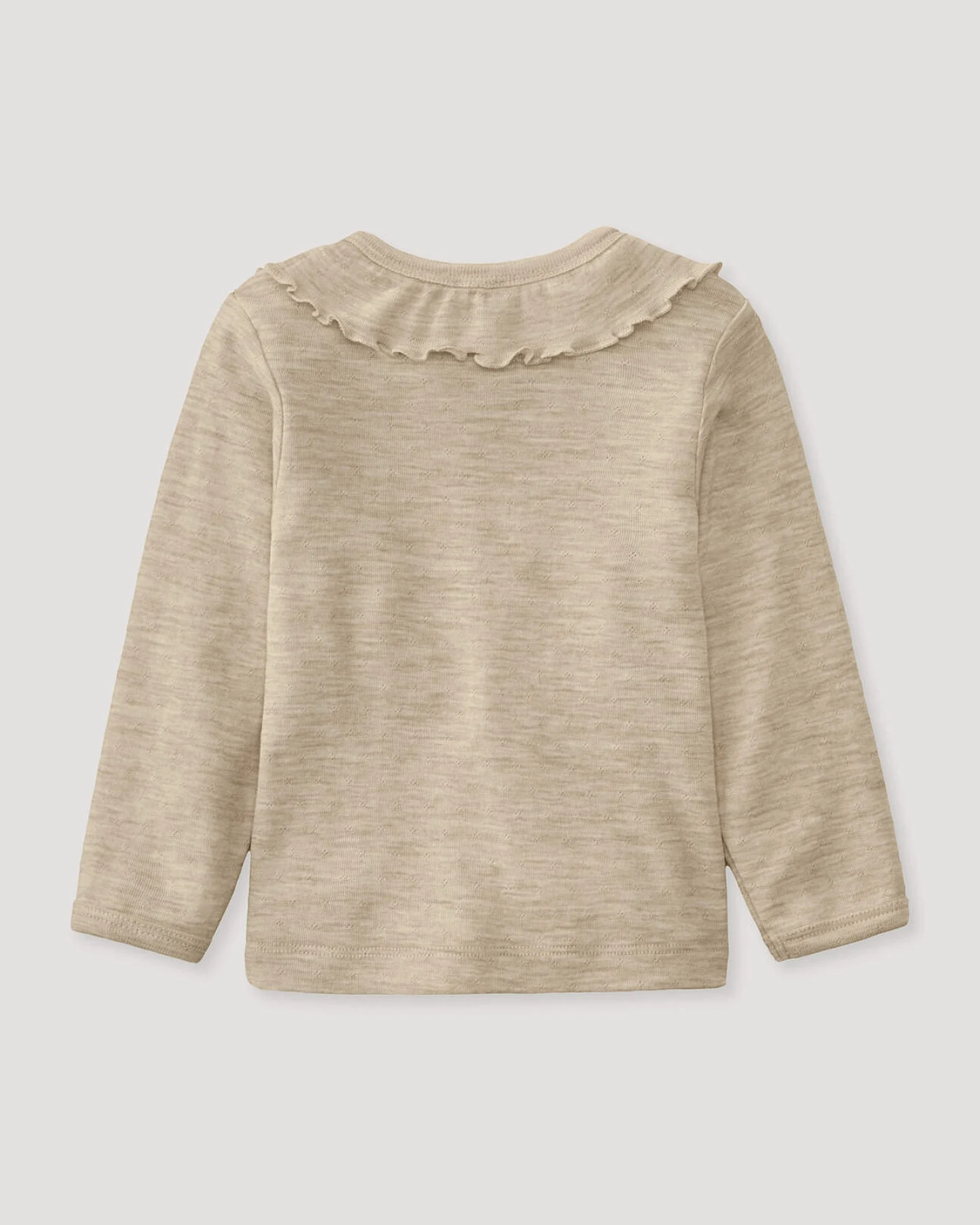 hessnatur Baby Langarmshirt Pointelle aus Bio-Merinowolle - beige - Größe 74/80 – Ansicht 2