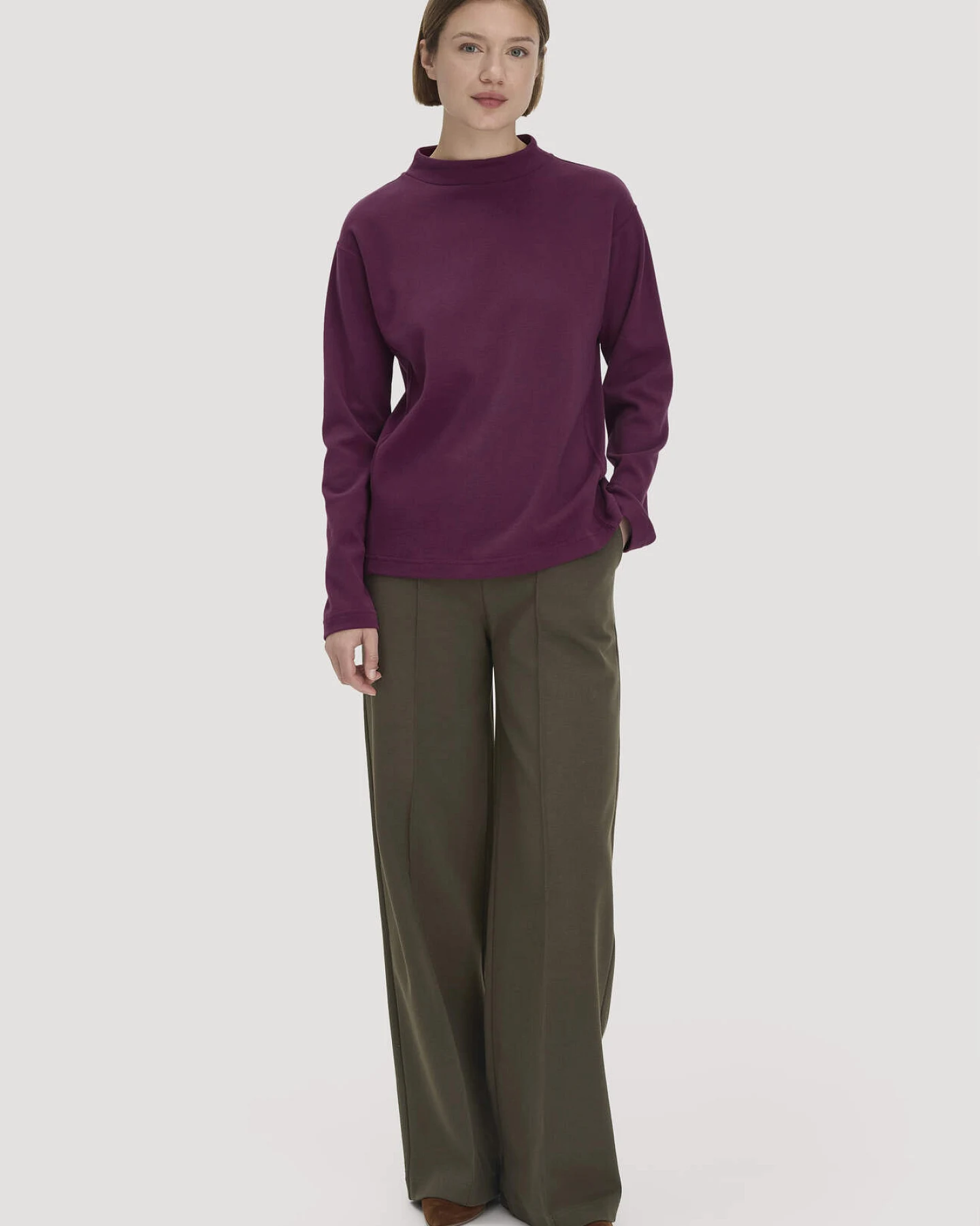 hessnatur Damen Longsleeve Oversize aus Bio-Baumwolle - rot - Größe XL – Ansicht 2