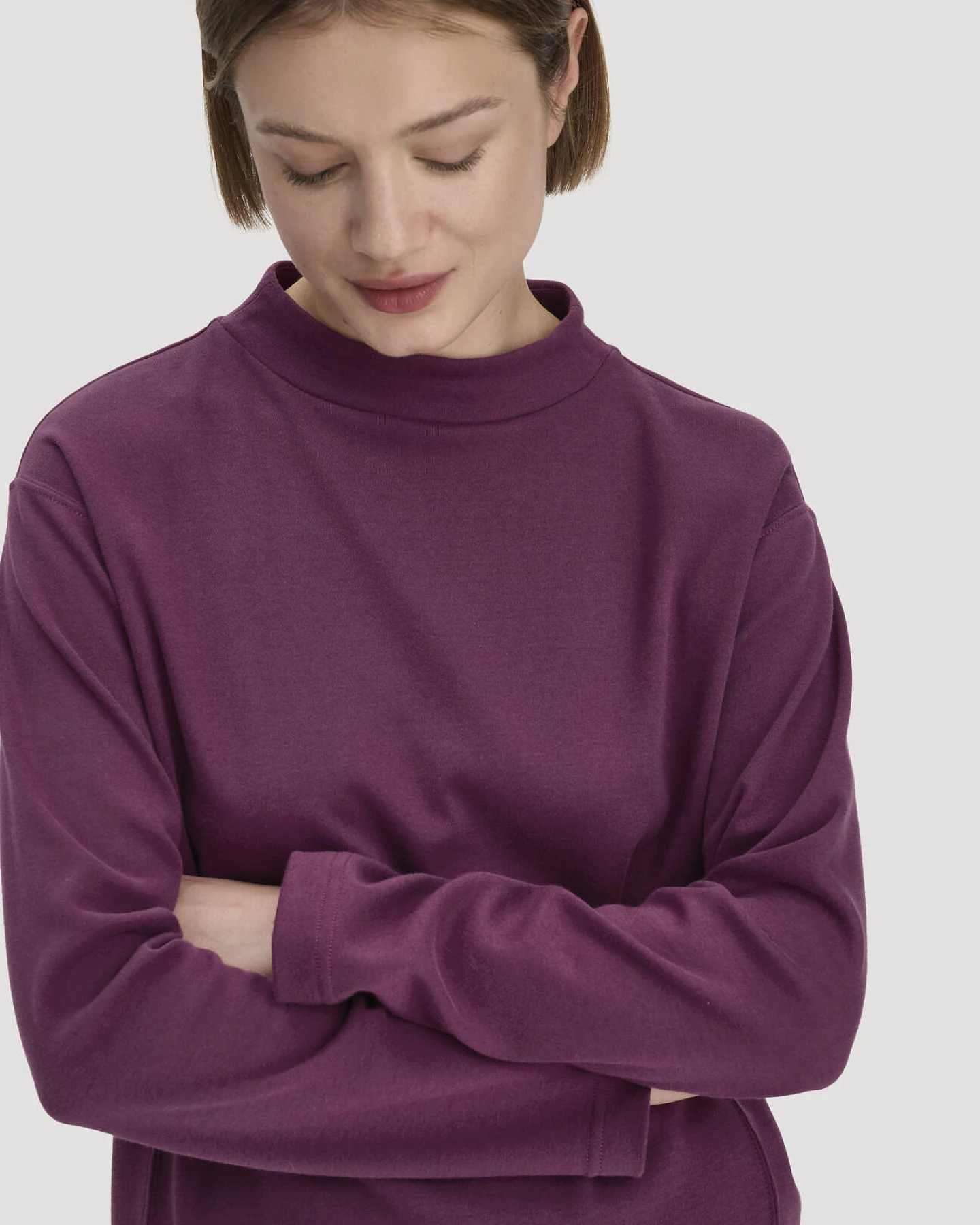 hessnatur Damen Longsleeve Oversize aus Bio-Baumwolle - rot - Größe XL – Ansicht 4