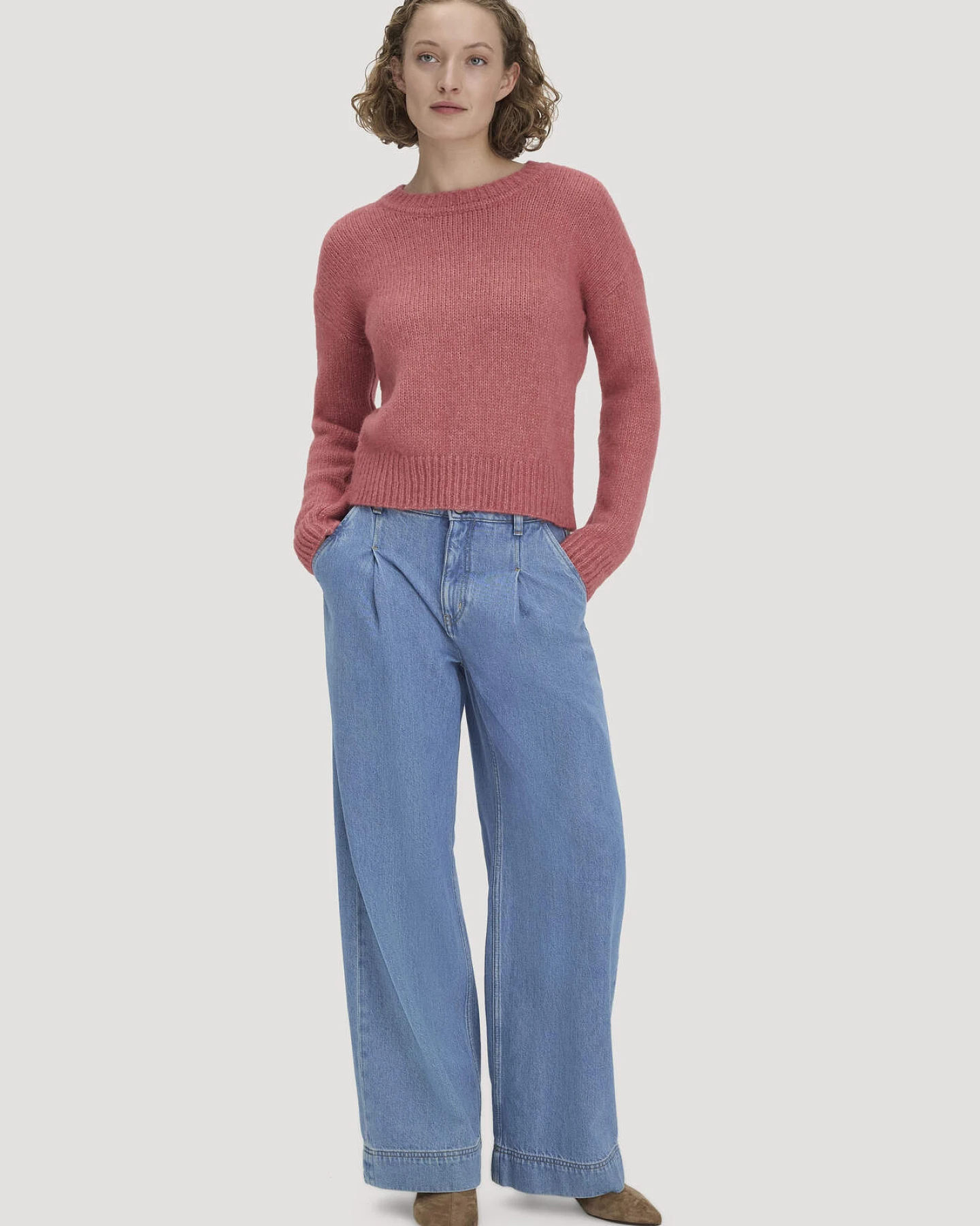 hessnatur Damen Pullover Relaxed aus Alpaka mit Bio-Baumwolle - rot - Größe XL – Ansicht 2