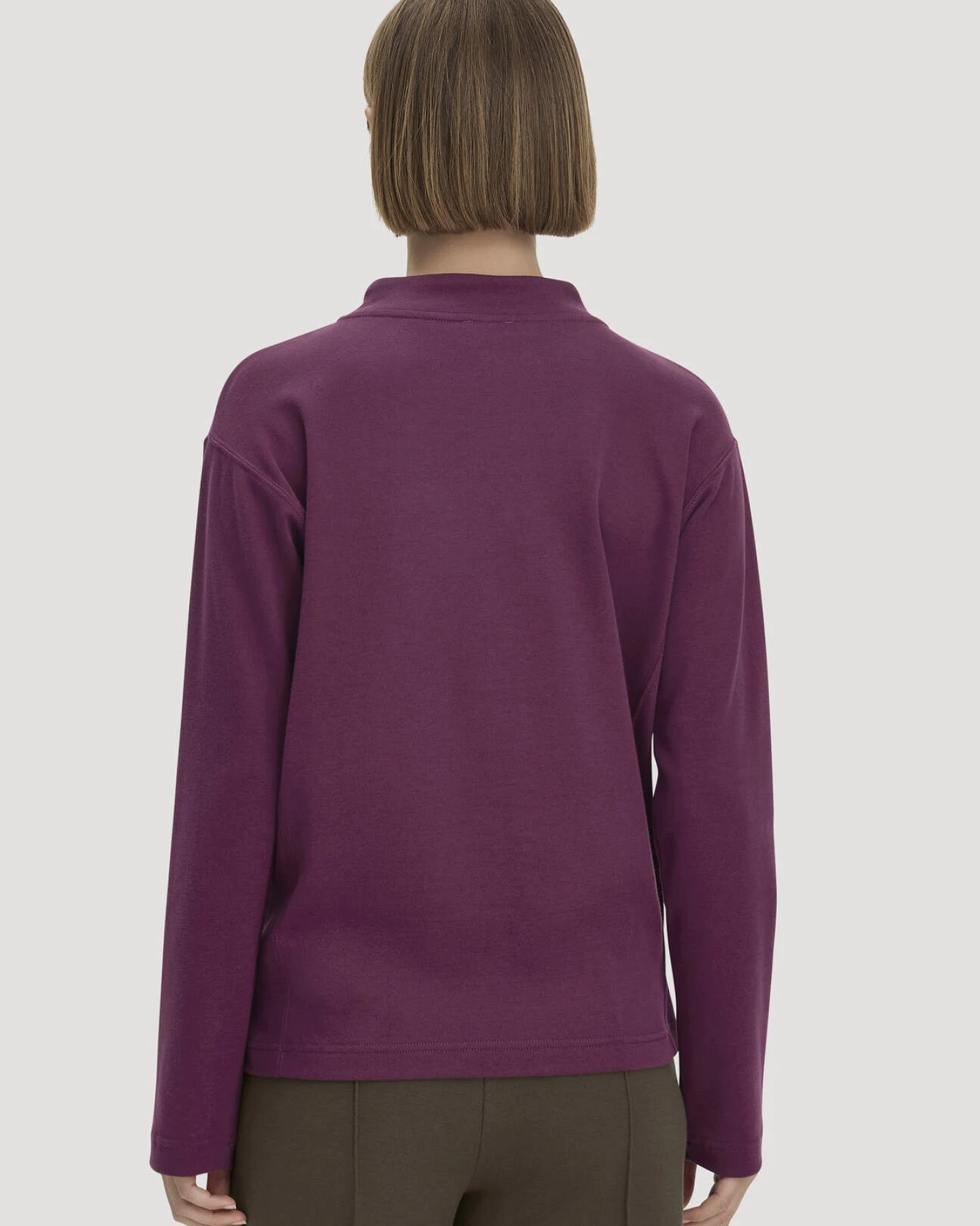 hessnatur Damen Longsleeve Oversize aus Bio-Baumwolle - rot - Größe XS – Ansicht 3