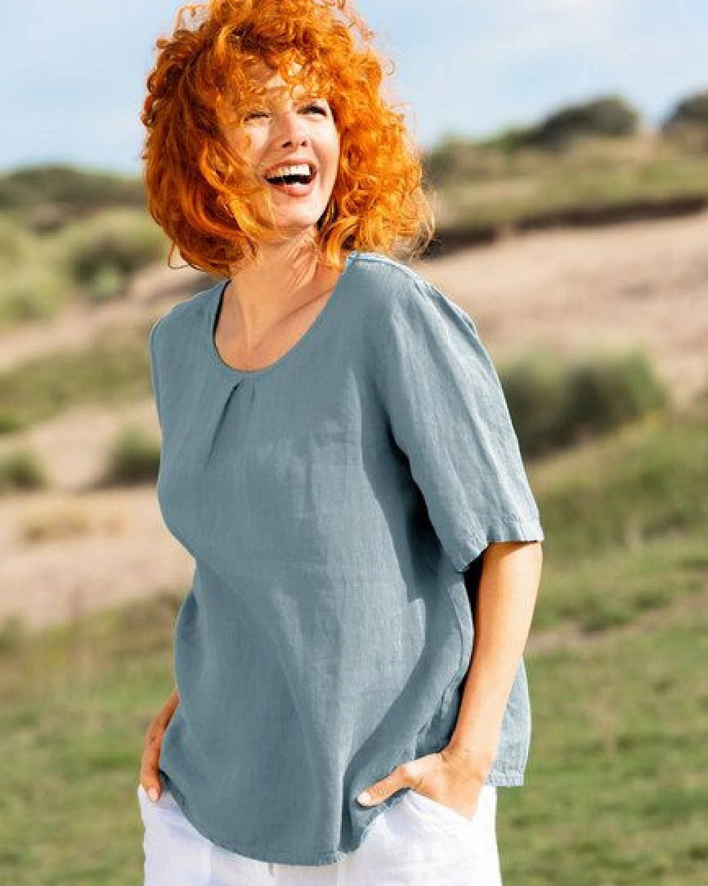Heidekönigin Leinen Blusenshirt – Ansicht 2