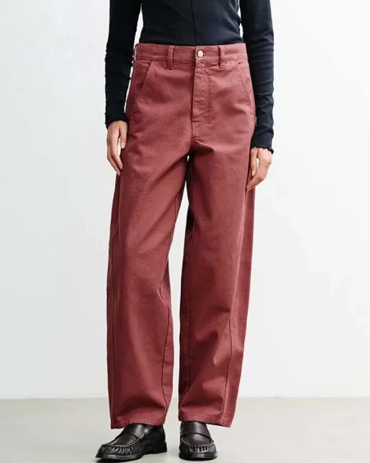 Rotholz Damen Hose Barrel-Leg aus Baumwolle