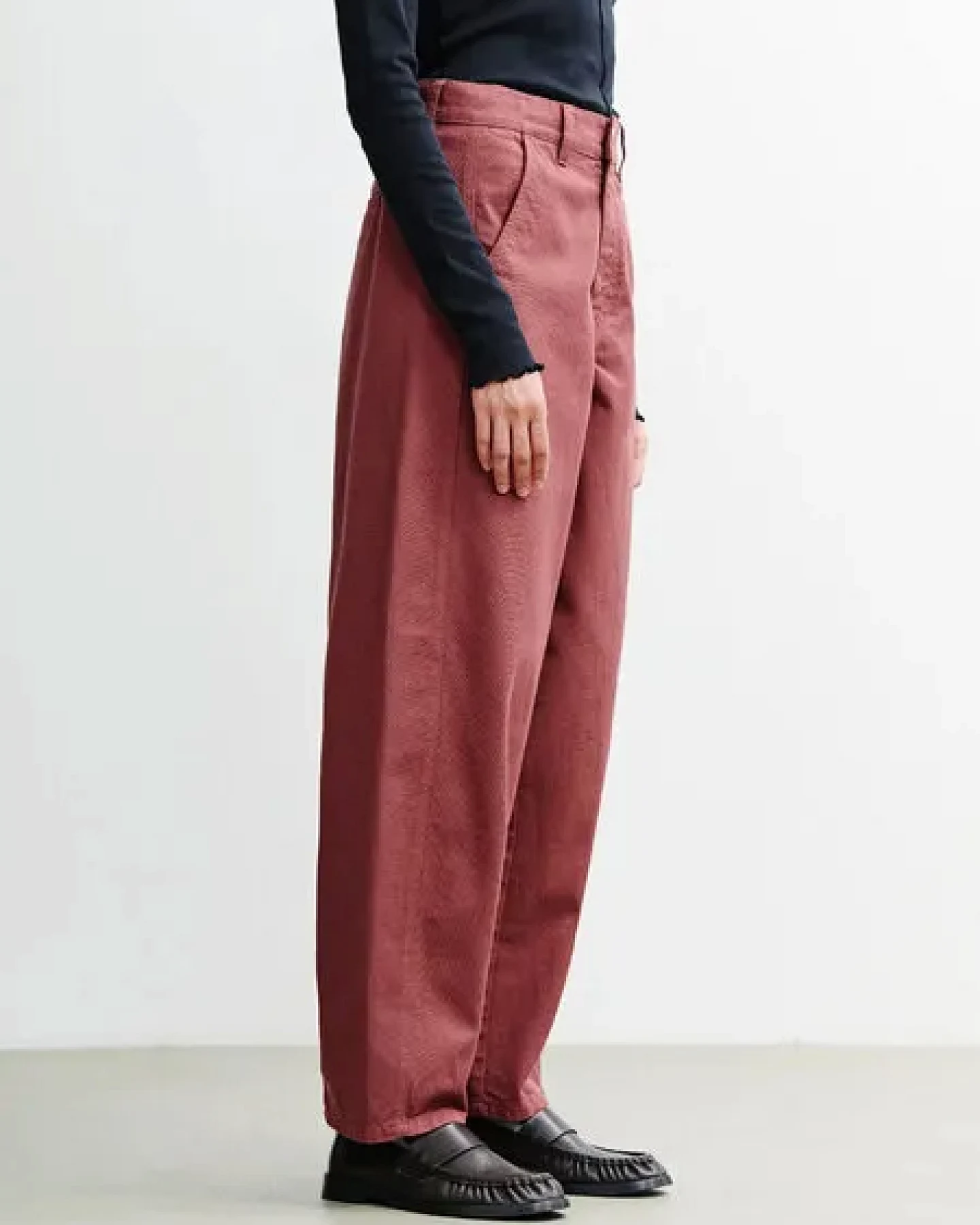 Rotholz Damen Hose Barrel-Leg aus Baumwolle – Ansicht 3