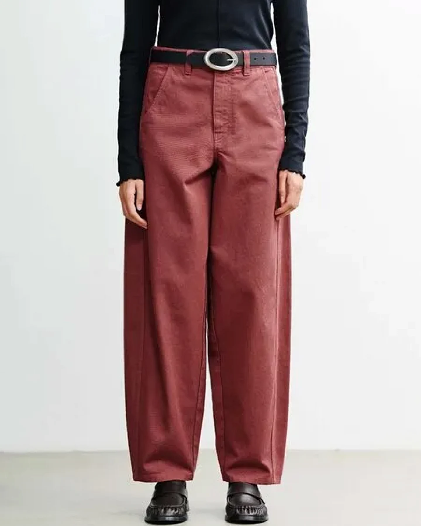 Rotholz Damen Hose Barrel-Leg aus Baumwolle – Ansicht 2