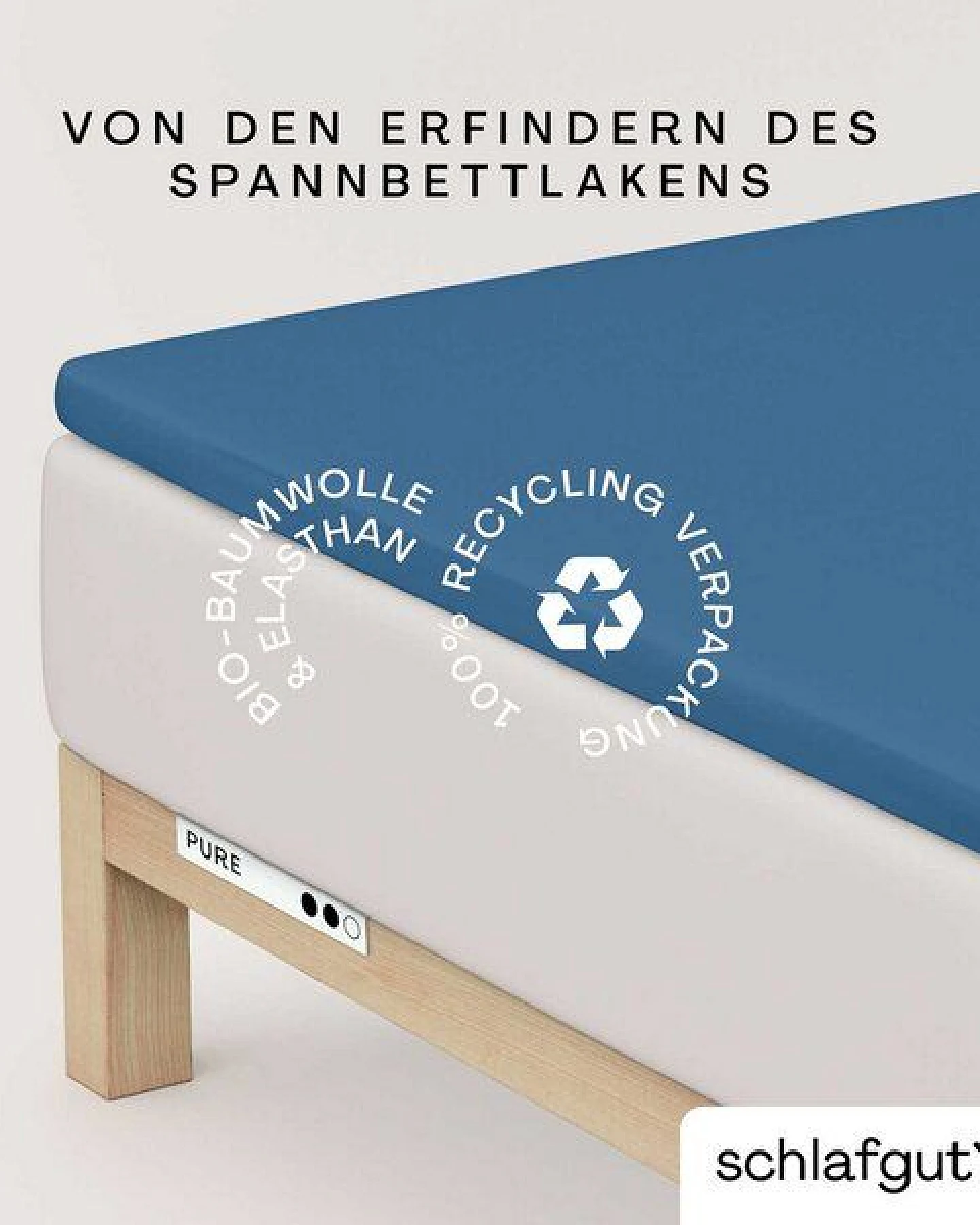 Schlafgut Topper Spannbettlaken Pure - 95% Biobaumwolle, 5% Elasthan - Matratzenhöhe bis 10cm – Ansicht 3