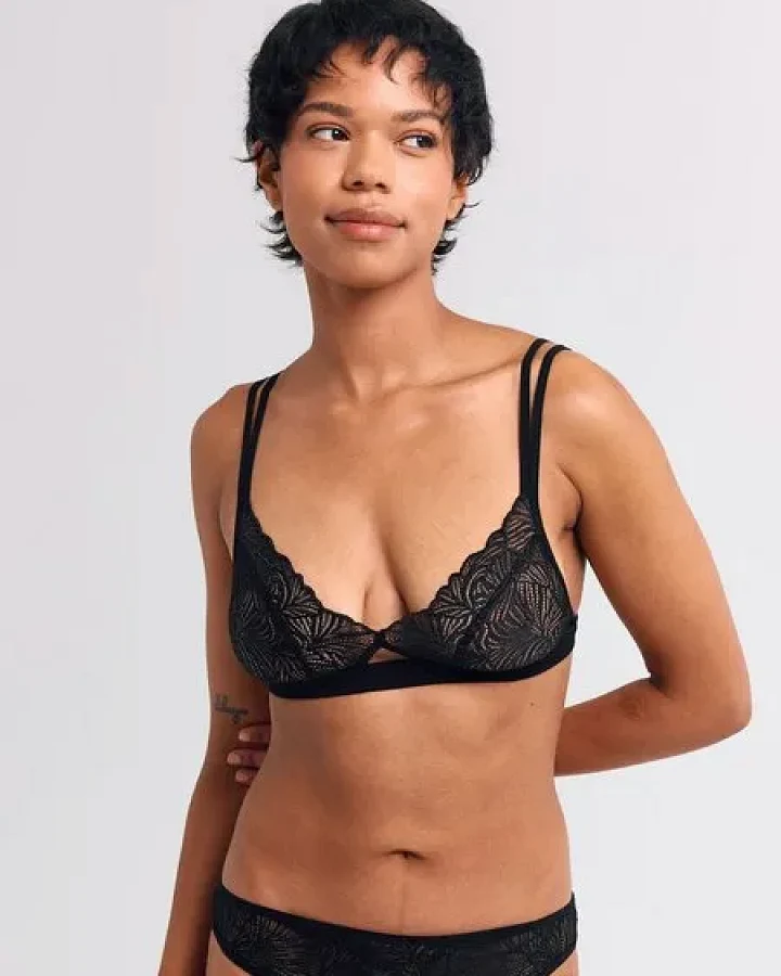 erlich textil Fluid Lace bügelloser Cut-Out Bralette mit Spitze aus recyceltem Polyamid, made in Europe