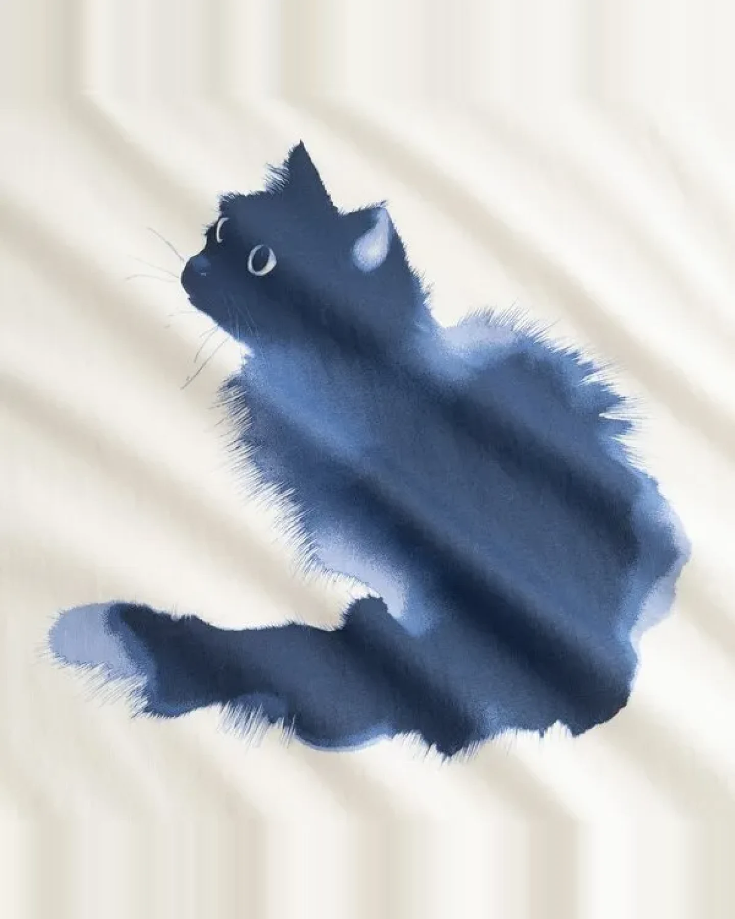 DEDICATED Damen T-Shirt Visby Watercolor Cat – Ansicht 2