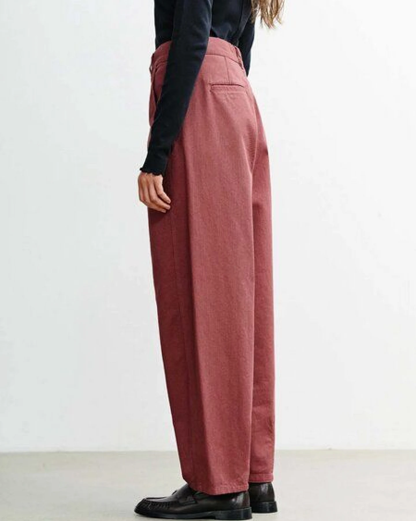 Rotholz Damen Hose Barrel-Leg aus Baumwolle – Ansicht 4