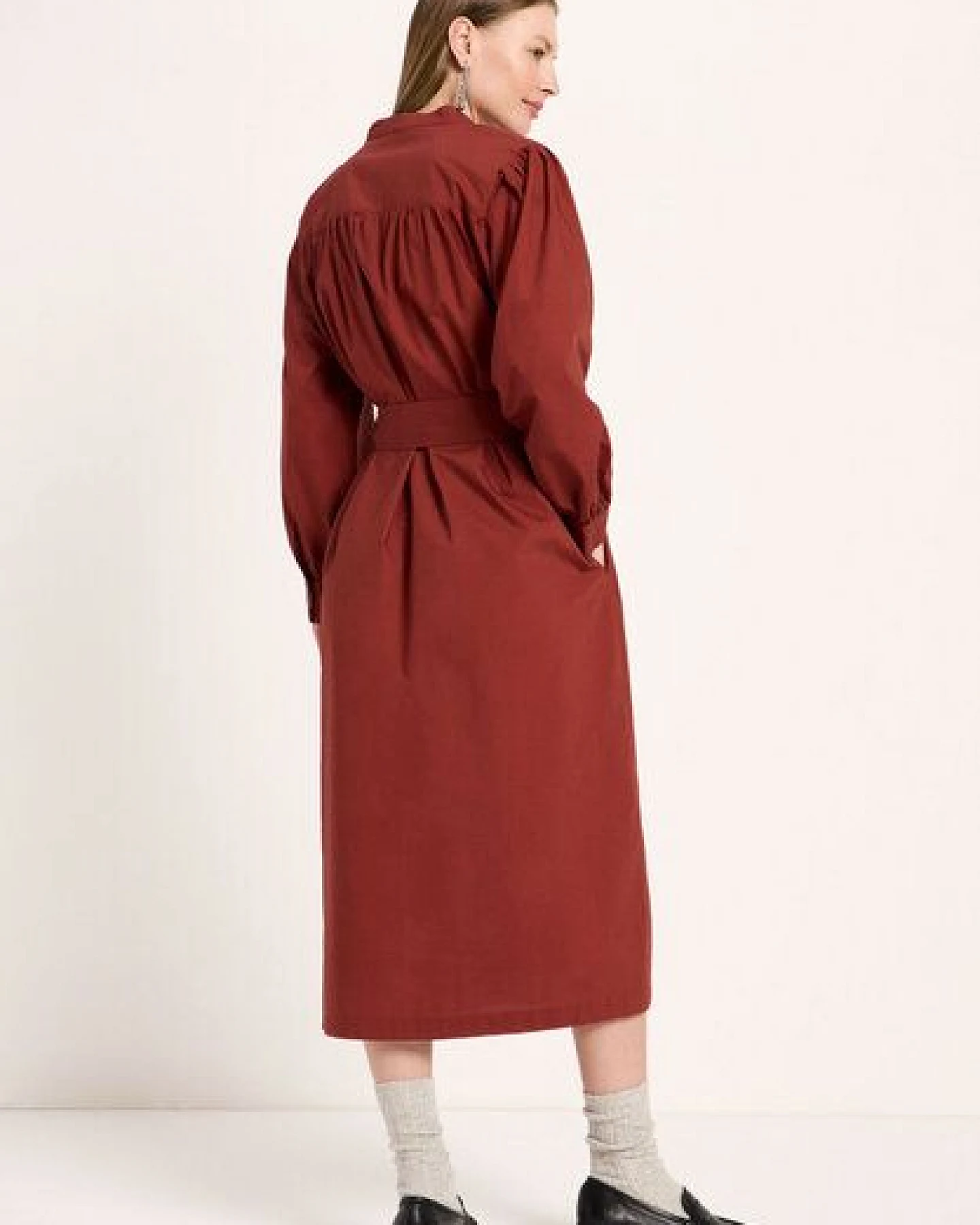 LANIUS Langarm-Kleid mit Kräuseln – Ansicht 3
