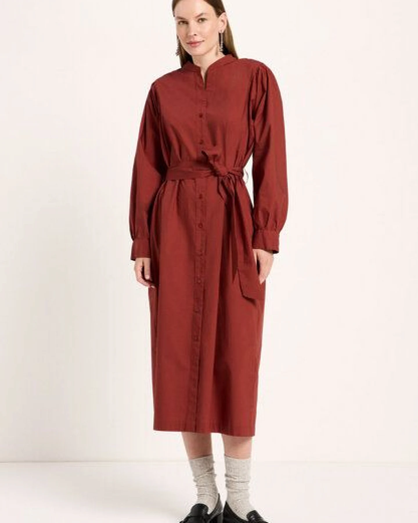 LANIUS Langarm-Kleid mit Kräuseln – Ansicht 2