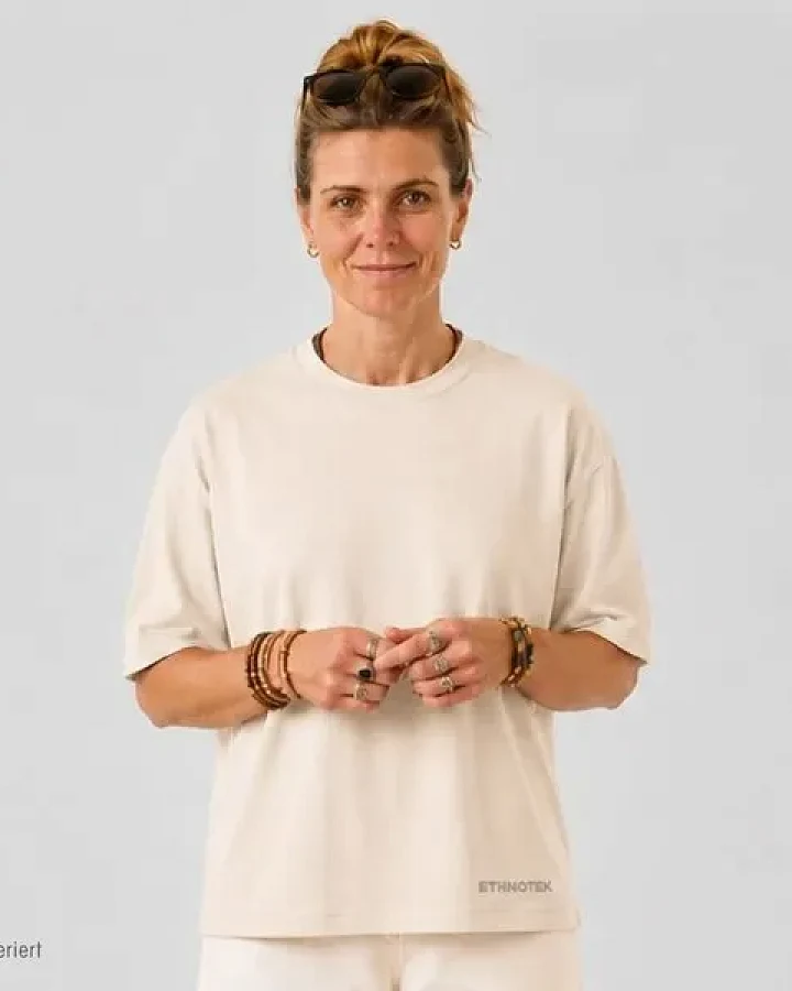 Ethnotek T-Shirt mit Stickerei Heavyweight Organic Cotton Oversized