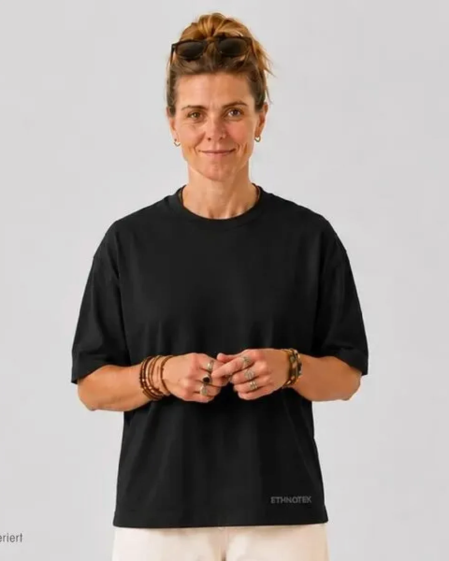Ethnotek T-Shirt mit Stickerei Heavyweight Organic Cotton Oversized – Ansicht 3