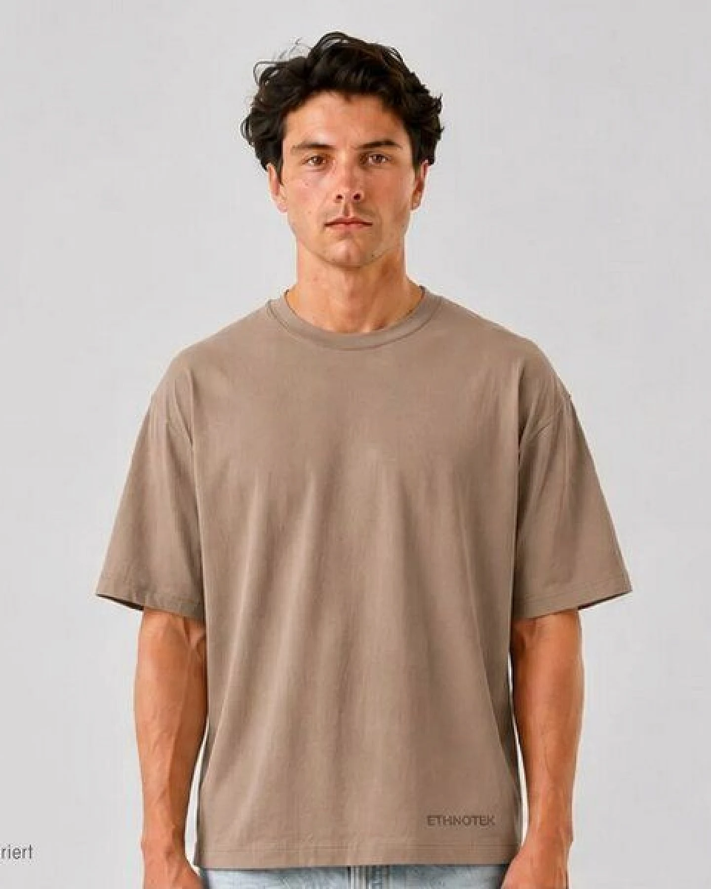 Ethnotek T-Shirt mit Stickerei Heavyweight Organic Cotton Oversized – Ansicht 4