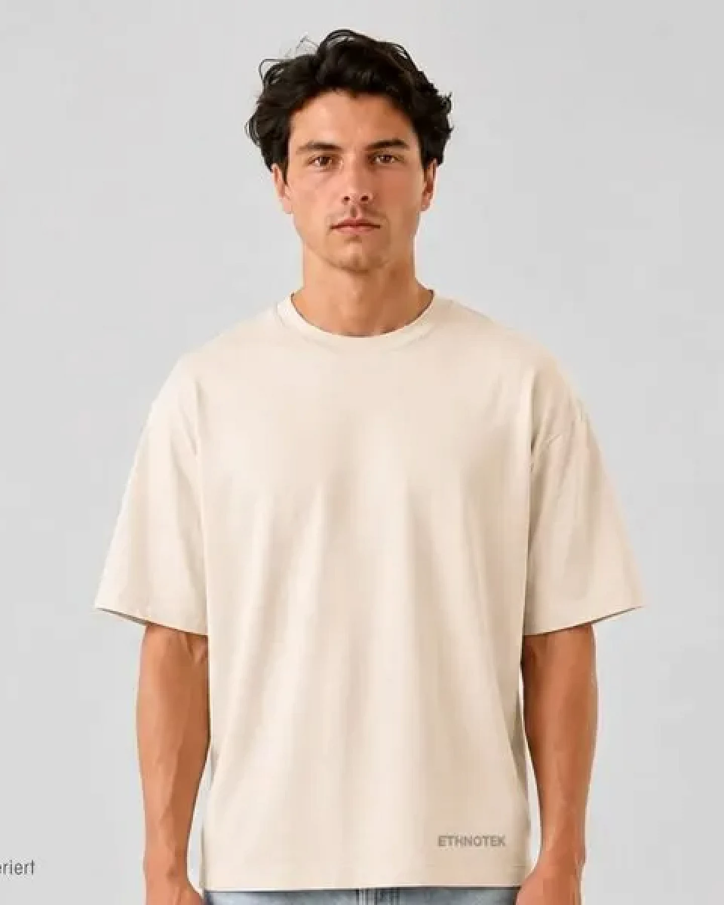 Ethnotek T-Shirt mit Stickerei Heavyweight Organic Cotton Oversized – Ansicht 3